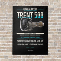 Thumbnail for TRENT 500 vertical canvas print - no frame - black background