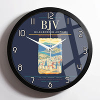 Thumbnail for Milas-Bodrum Airport BJV Wall-Clock Framed - Navy Blue