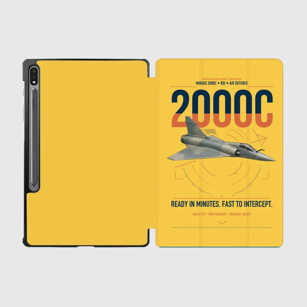 Dassault Mirage 2000C RDI design on yellow samsung tablet tablet case
