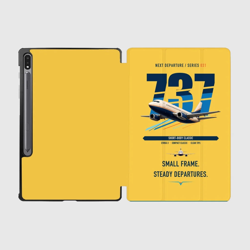 Boeing 737-500 Classic design on yellow samsung tablet tablet case