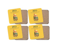 Thumbnail for Paphos International Airport (PFO) design on yellow 4 pieces set coaster