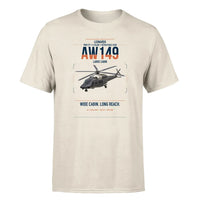 Thumbnail for Leonardo AW149 design on beige t-shirt, single-side print