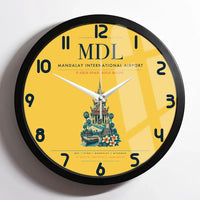 Thumbnail for Mandalay International Airport (MDL) design on yellow framed wall clock