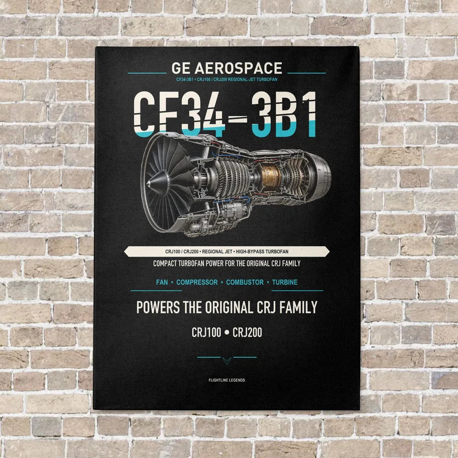 CF34-3B1 vertical canvas print - no frame - black background