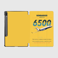 Thumbnail for Bombardier Global 6500 design on yellow samsung tablet tablet case