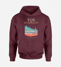 Thumbnail for Gander International Airport (YQX) design on dark red hoodie single-side print