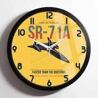 Thumbnail for SR-71A Blackbird design on yellow framed wall clock