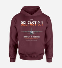 Thumbnail for Short Belfast C.1 design on dark red double-side hoodie, single-side print
