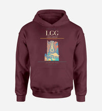 Thumbnail for Liège Airport (LGG) design on dark red hoodie single-side print