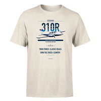 Thumbnail for Cessna 310R design on beige double-side t-shirt, single-side print