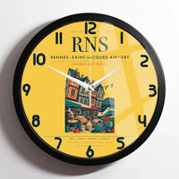 Thumbnail for Rennes–Saint-Jacques Airport (RNS) design on yellow framed wall clock