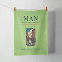 Thumbnail for Manchester Airport (MAN) design on light green towel