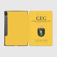 Thumbnail for Spokane International Airport (GEG) design on yellow samsung tablet tablet case