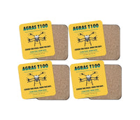 Thumbnail for DJI Agras T100 design on yellow 4 pieces set coaster
