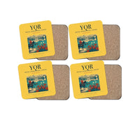 Thumbnail for Regina International Airport (YQR) design on yellow 4 pieces set coaster