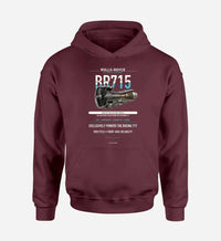 Thumbnail for BR715 design on dark red hoodie single side