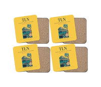 Thumbnail for Toulon-Hyères Airport (TLN) design on yellow 4 pieces set coaster