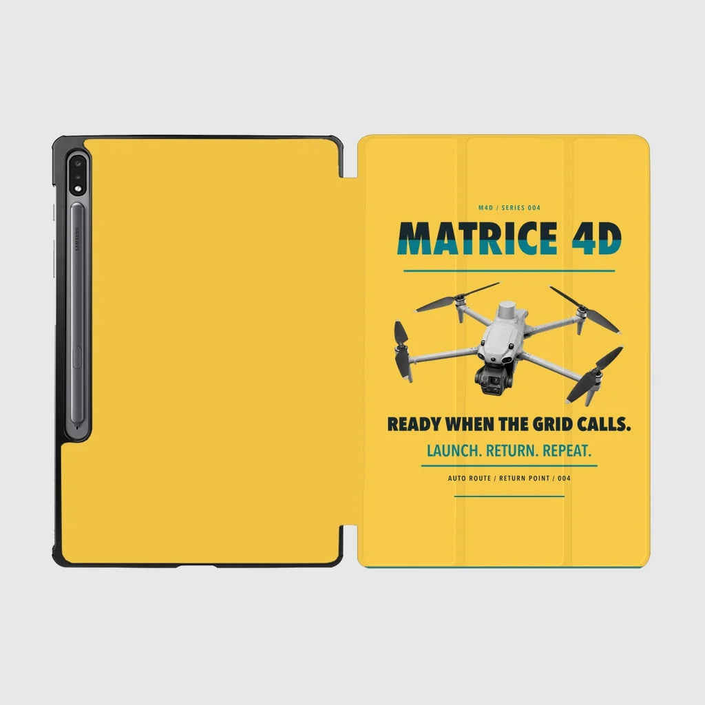 DJI Matrice 4D design on yellow samsung tablet tablet case