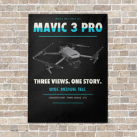 Thumbnail for DJI Mavic 3 Pro vertical canvas print - no frame - black background