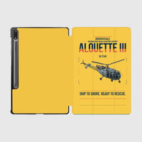Thumbnail for Aérospatiale SA 316B Alouette III design on yellow samsung tablet tablet case