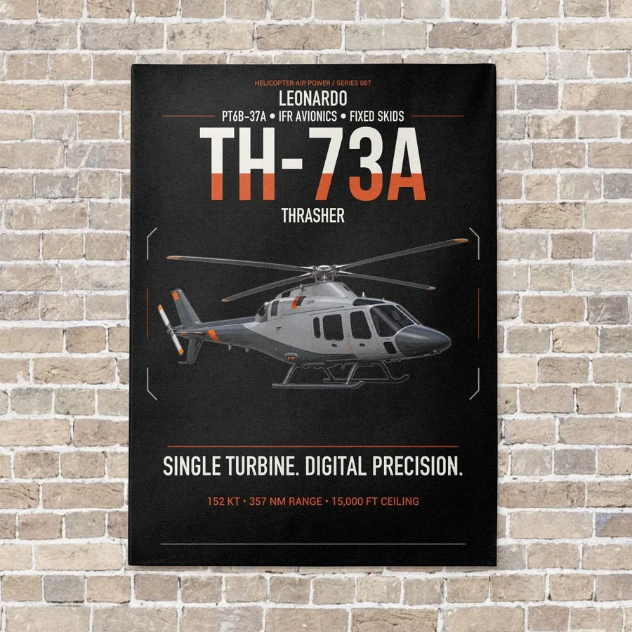 Leonardo TH-73A Thrasher vertical canvas print - no frame - black background