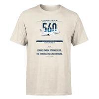 Thumbnail for Cessna Citation 560 - Citation V design on beige double-side t-shirt, single-side print