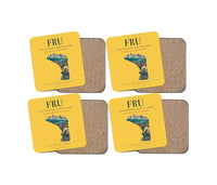 Thumbnail for Manas International Airport (FRU) design on yellow 4 pieces set coaster