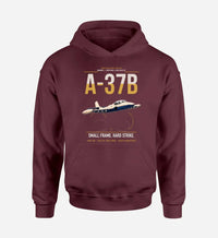Thumbnail for A-37B Dragonfly design on dark red double-side hoodie