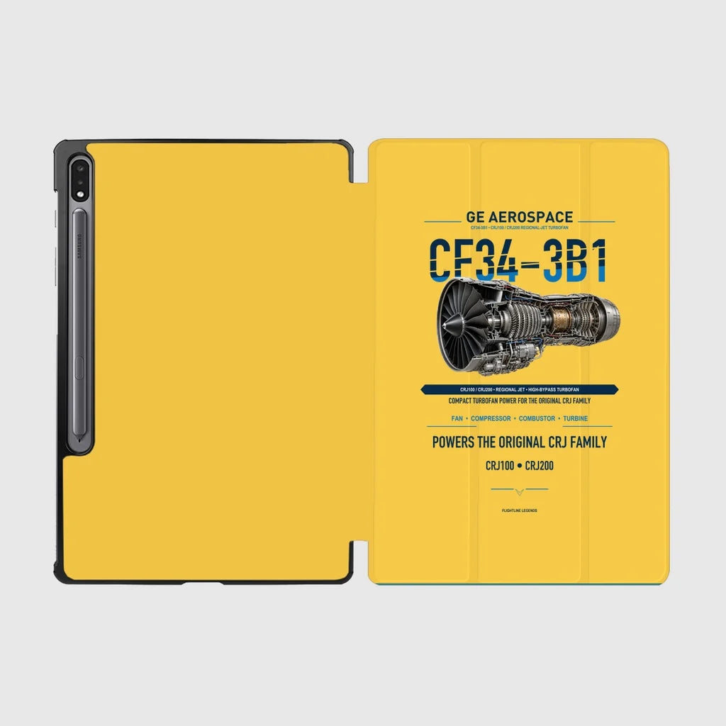 CF34-3B1 design on yellow samsung tablet tablet case