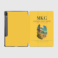 Thumbnail for Muskegon County Airport (MKG) design on yellow samsung tablet tablet case