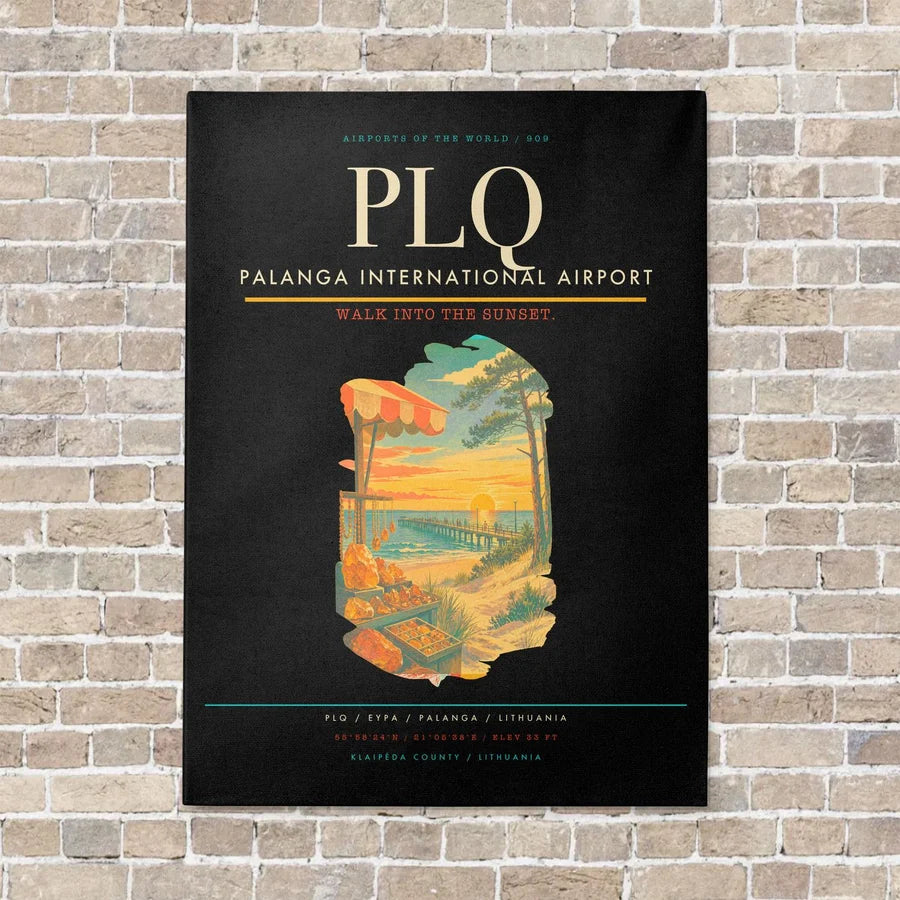 Palanga International Airport PLQ vertical canvas print - no frame - black background