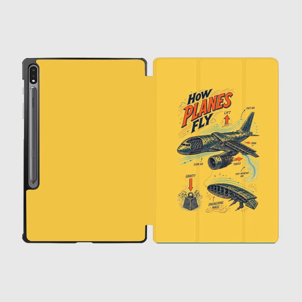 How Planes Fly V2 design on yellow samsung tablet tablet case