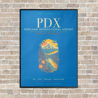 Thumbnail for Portland International Airport PDX - Canvas Framed - Turquoise