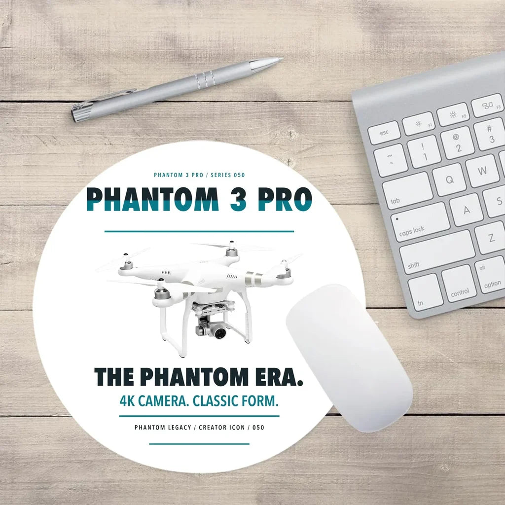 DJI Phantom 3 Professional design on white round mouse pad