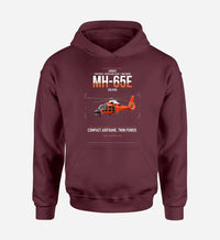 Thumbnail for Airbus MH-65E Dolphin design on dark red double-side hoodie, single-side print