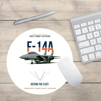 Thumbnail for F-14A Tomcat Defend The Fleet design on white round mouse pad