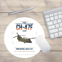 Thumbnail for Boeing CH-47F Chinook design on white round mouse pad