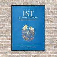 Thumbnail for Istanbul Airport IST - Canvas Framed - Turquoise