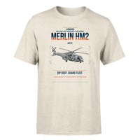 Thumbnail for Leonardo AW101 Merlin HM2 design on beige t-shirt, single-side print