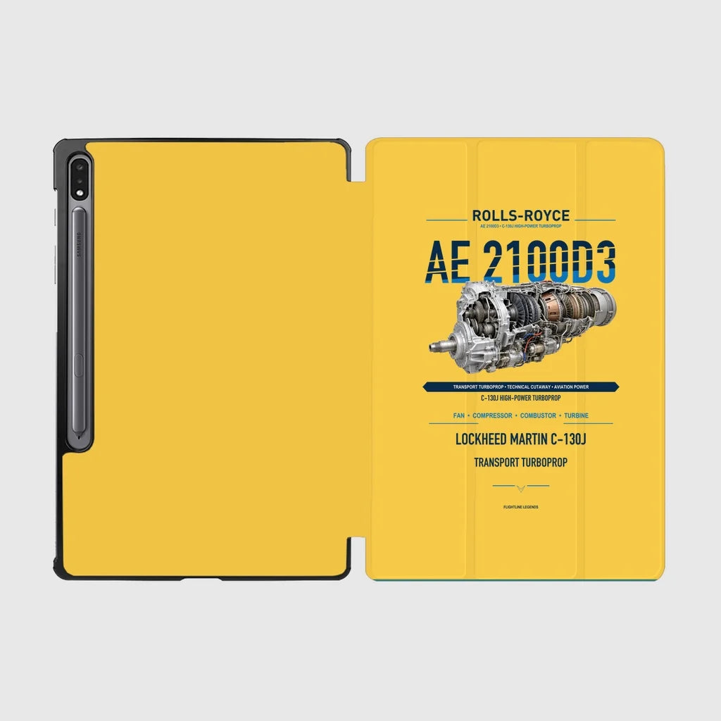 AE 2100D3 design on yellow samsung tablet tablet case