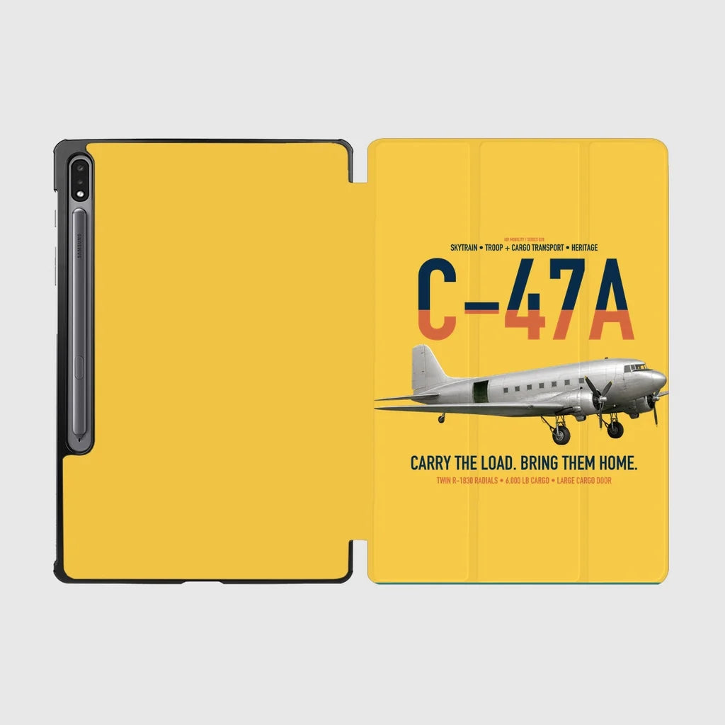 C-47A Skytrain design on yellow samsung tablet tablet case