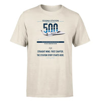 Thumbnail for Cessna Citation 500 - Citation I design on beige double-side t-shirt, single-side print