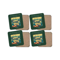 Thumbnail for The First Flight Cover - Designed Coasters design on dark green 4-pieces-set