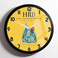 Thumbnail for Harbin Taiping International Airport (HRB) design on yellow framed wall clock