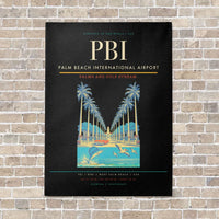 Thumbnail for Palm Beach International Airport PBI vertical canvas print - no frame - black background