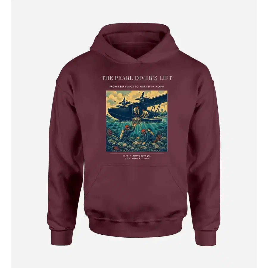 VINTAGE G4271 - The Pearl Diver's Lift - Premium Hoodie design on darkred premium