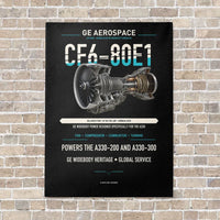 Thumbnail for CF6-80E1 vertical canvas print - no frame - black background