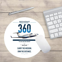 Thumbnail for Beechcraft King Air 360 design on white round mouse pad