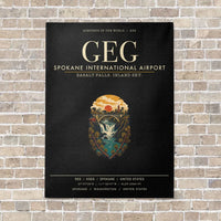 Thumbnail for Spokane International Airport GEG vertical canvas print - no frame - black background