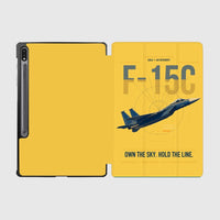 Thumbnail for F-15C Eagle design on yellow samsung tablet tablet case